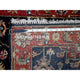 Denim Black, Organic Wool, Hand Knotted, Karajeh Design Runner Rug, 2'7"x10'1"