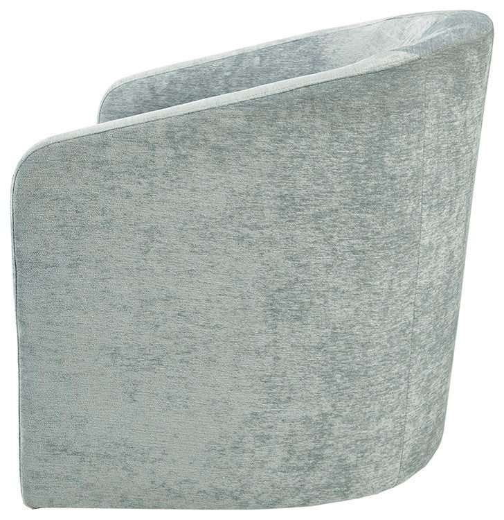 Martha Stewart Amber Low Back Tub Style Swivel Accent Chair, Neutral Blue