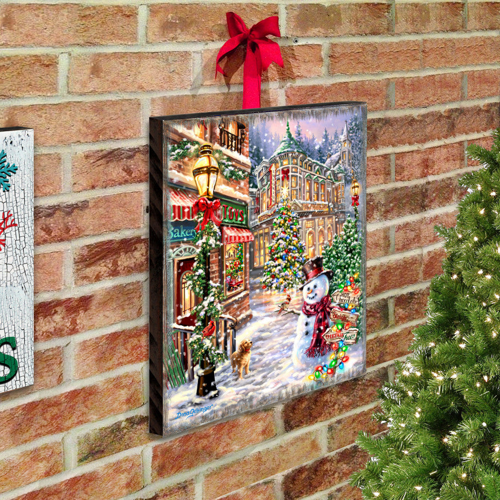 Christmas Lane Wooden Wall Art, Medium 18x12