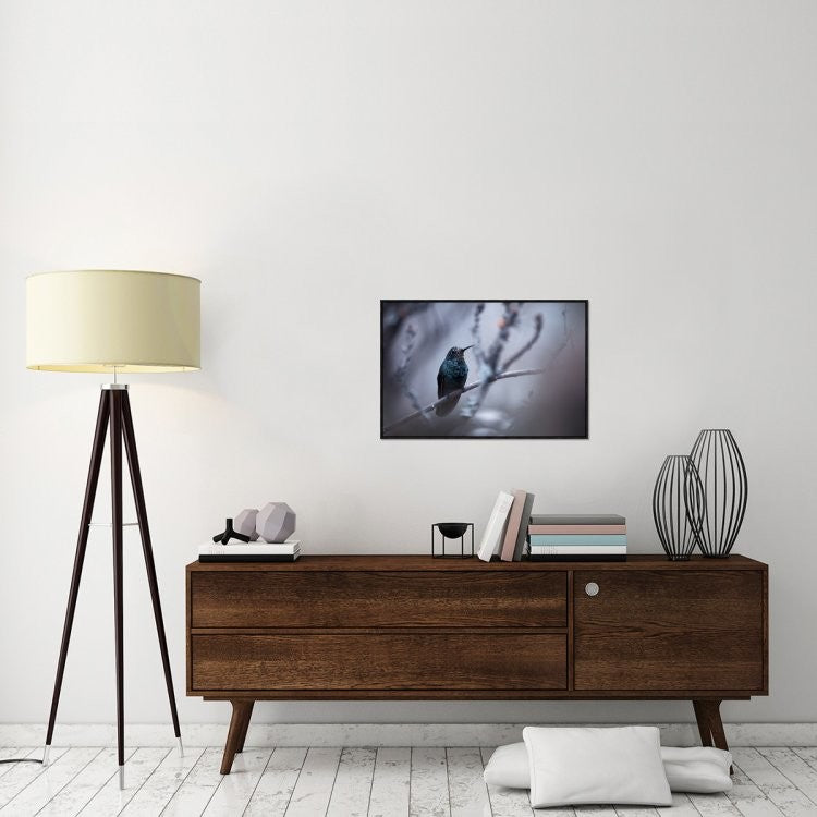 "Electrical Blue" Framed Canvas Giclee by Fabien Bravin, 31x21"