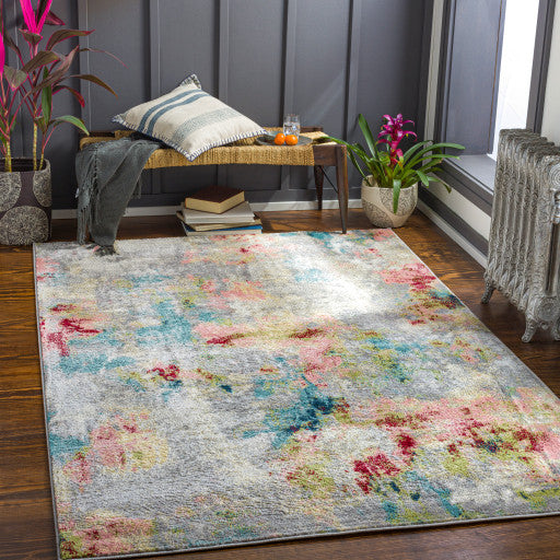 Surya Sloan SLL-2300 6'7"x9' Rug, Cream/Gray/Green/Sage/Grass Green/Red