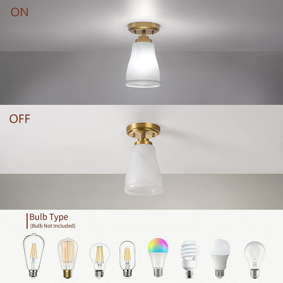 Mini Semi Flush Mount Ceiling Light antique glass ceiling light fixture