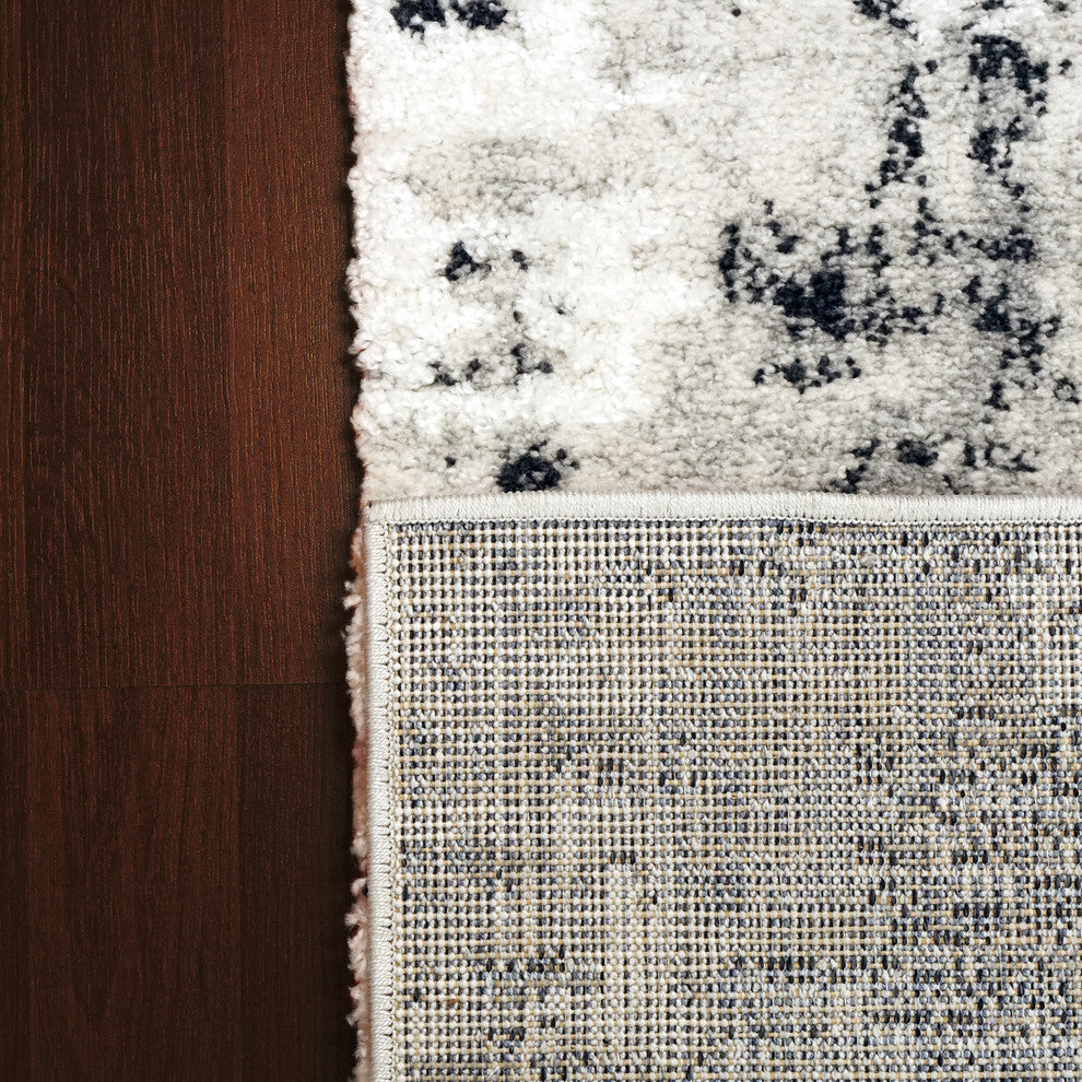 Troya Ivory And Blue Area Rug, 7.10''X10.10''