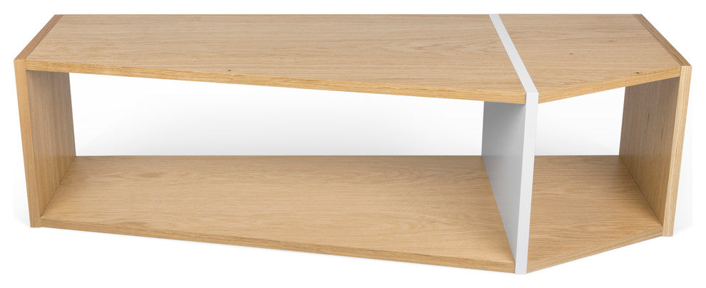 Blanston Modern Modular Stackable Shelf, Oak/ White