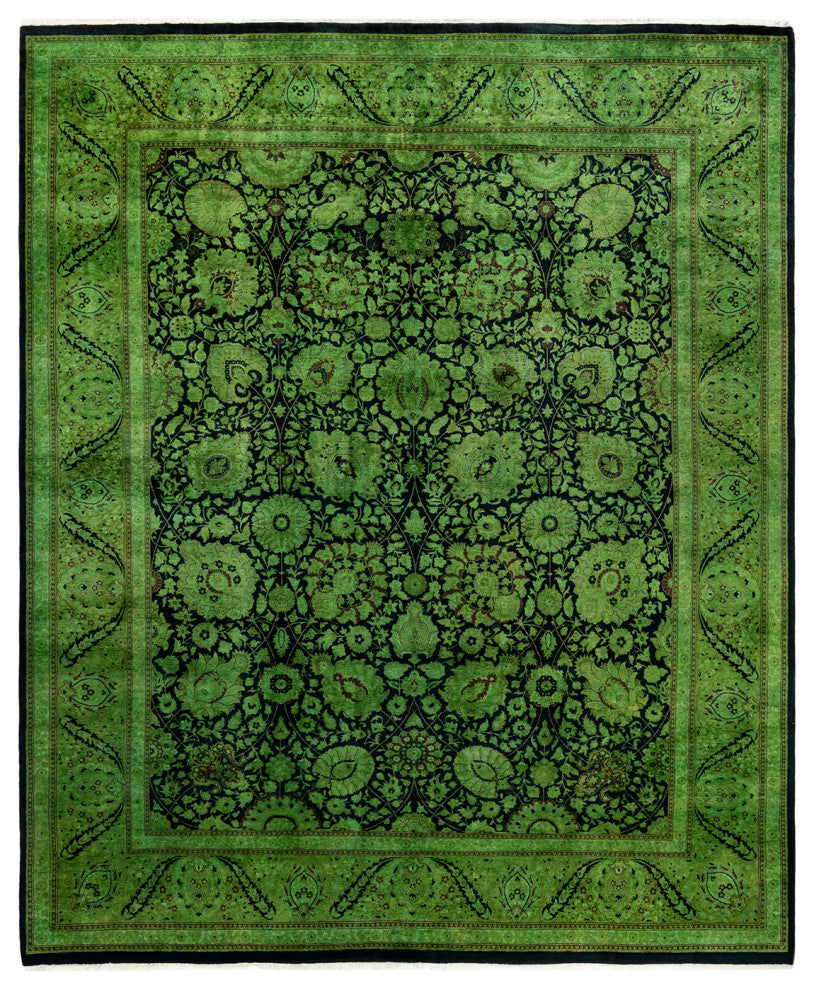 Fine Vibrance, One-of-a-Kind Hand-Knotted Area Rug Green, 8' 4" x 10' 0"