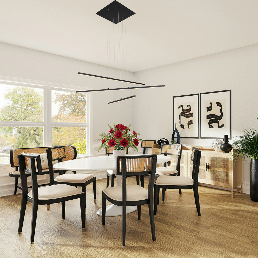 Black Linear Multi-Light Pendant