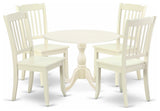5 Pc Dining Set, 1 Drop Leaves Table, 4 Linen White Chairs, Linen White