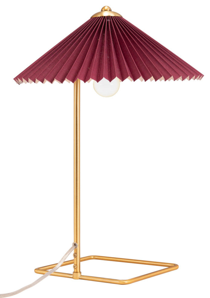 Table Lamp, Steel Metal, Red, Gold, Kitchen Lounge Bistro Lobby Hospitality