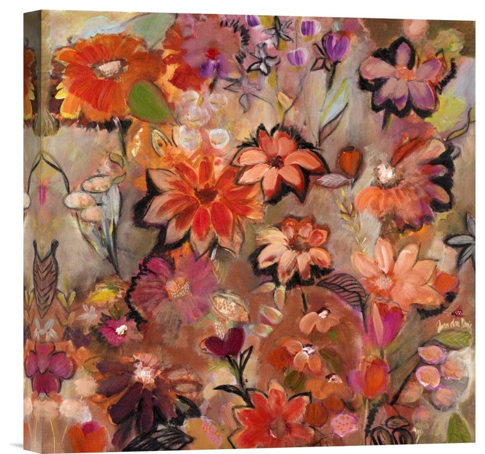 "Garden of a Joyful Day" Stretched Canvas Giclee by Joan Elan Davis, 18"x18"