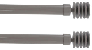 2 Pack Adjustable 1" Single Window Curtain Rod 50" to 82", Taupe