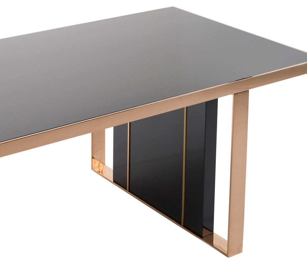 Nova Domus Cartier Modern Black and Rosegold Dining Table