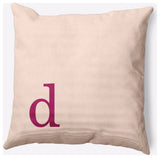 20" x 20" Modern Monogram Indoor/Outdoor Polyester Throw Pillow, Dusty Rose