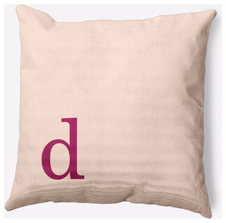 20" x 20" Modern Monogram Indoor/Outdoor Polyester Throw Pillow, Dusty Rose