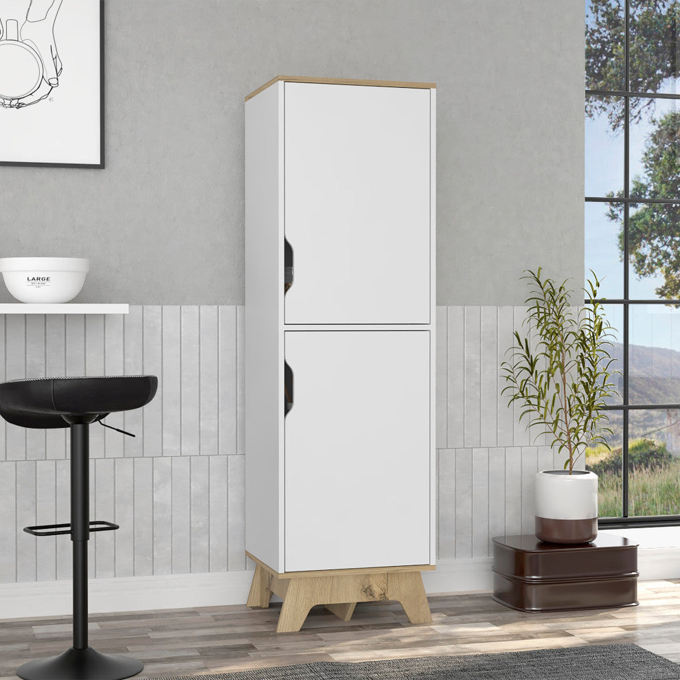 British Single Pantry Light Oak-White