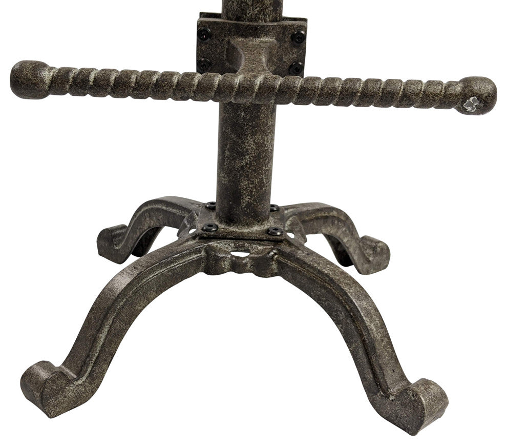 Justin Adjustable Stool, Natural Driftwood/Aged Iron