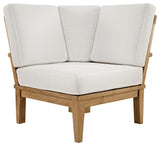 Natural White Marina Outdoor Patio Teak Corner Sofa