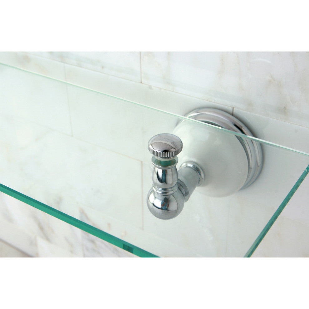 Kingston Brass Glass Shelf, Polished Chrome