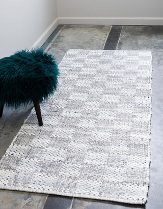 Rug Unique Loom Chindi Cotton Ivory Runner 2' 6 x 6' 0