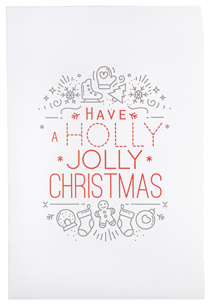 Wood Wall Art with "Have a Jolly Christmas" Design Smooth White Finish