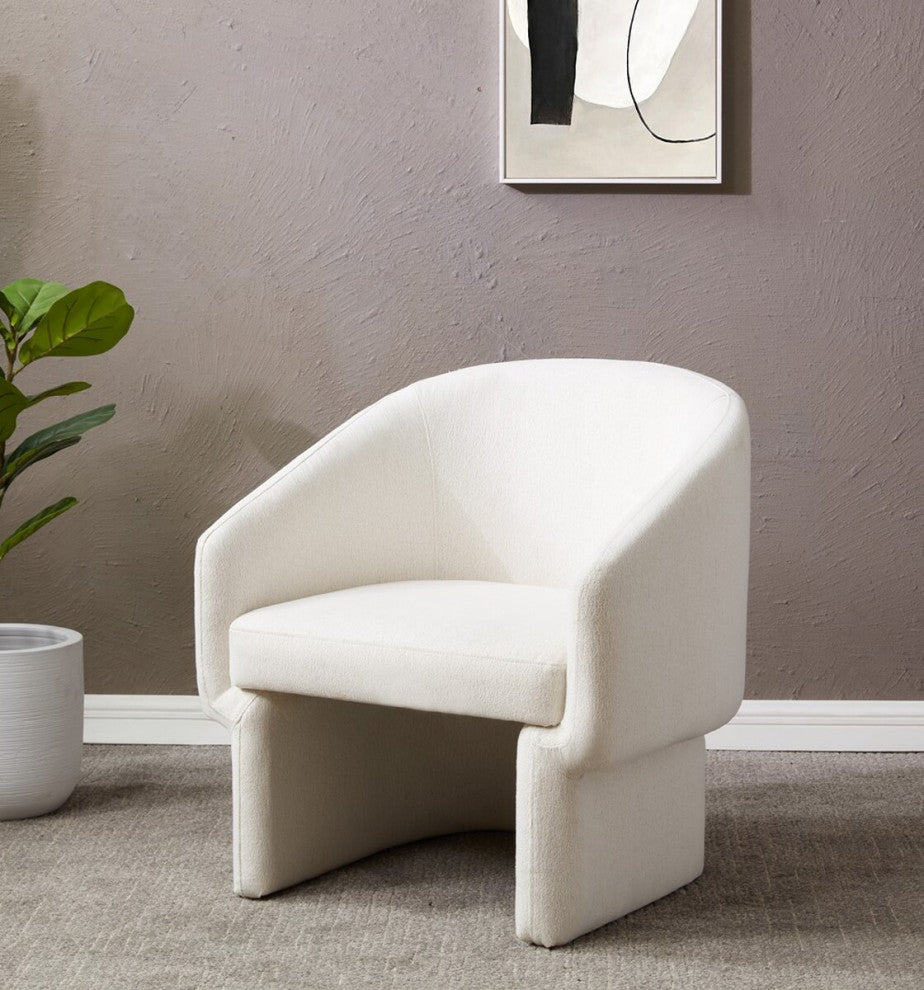 Safavieh Couture Susie Barrel Back Accent Chair, Ivory