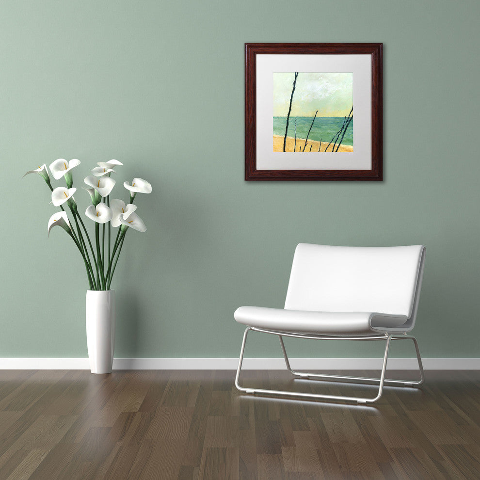'Branches on the Beach' Matted Framed Canvas Art by Michelle Calkins