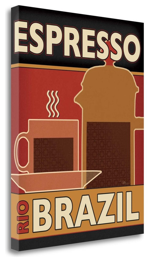 "Deco Coffee I" By Pela Studio,Ready to Hang Giclee Print on Gallery Wrap Canvas
