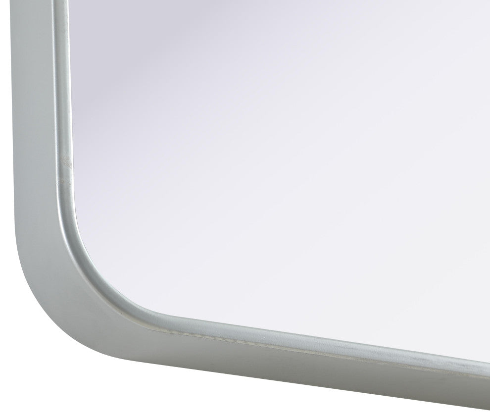 Home Living Contour Metal Rectangle Mirror 24x40, Silver