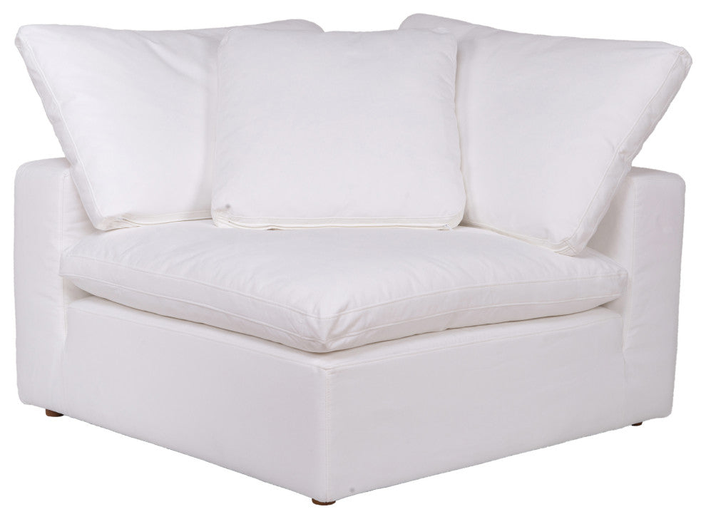 First of A Kind Clay Corner Chair Livesmart Fabric White