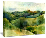 "Green Mountains Watercolor" Canvas Print