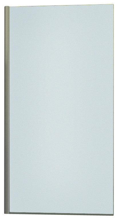 Semi-Frameless Glass Shower Door, Brushed Silver Pivot, Square Corner