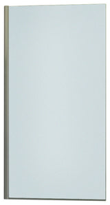 Semi-Frameless Glass Shower Door, Brushed Silver Pivot, Square Corner