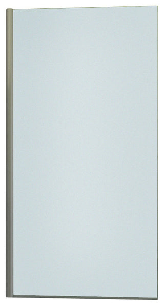 Semi-Frameless Glass Shower Door, Brushed Silver Pivot, Square Corner