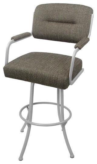 Swivel Counter Metal Bar Stool, Plumley Cocoa - White, 30"