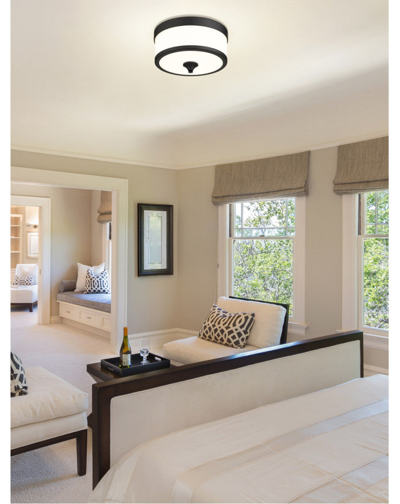 Zlite 307F-MB 3-Light Flush Mount, Etched White