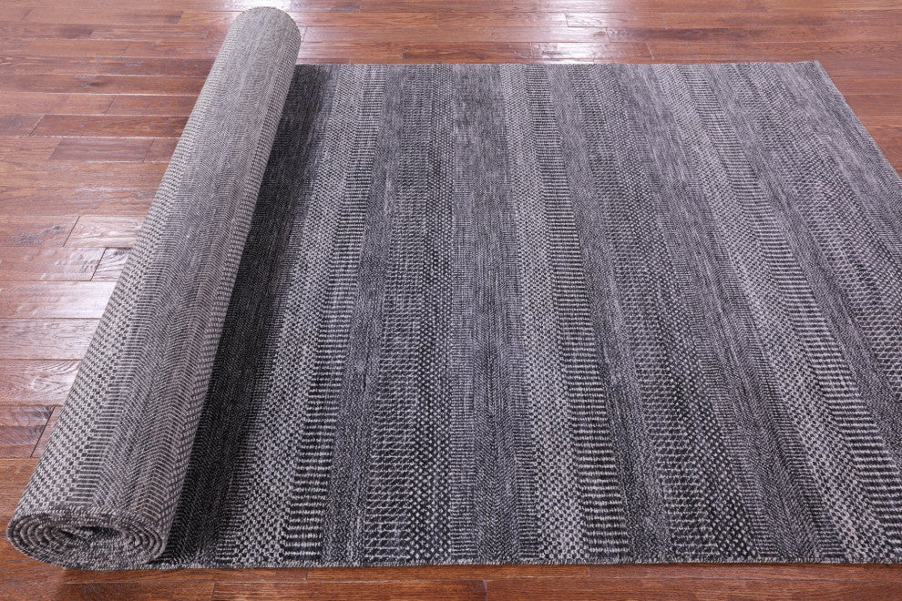 6' 0" X 18' 0" Wool and Silk Hand Knotted Savannah Grass Rug Q11988