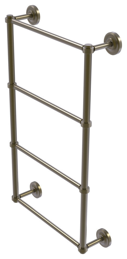 Prestige Regal 4-Tier 24" Ladder Towel Bar with Groovy Detail, Antique Brass