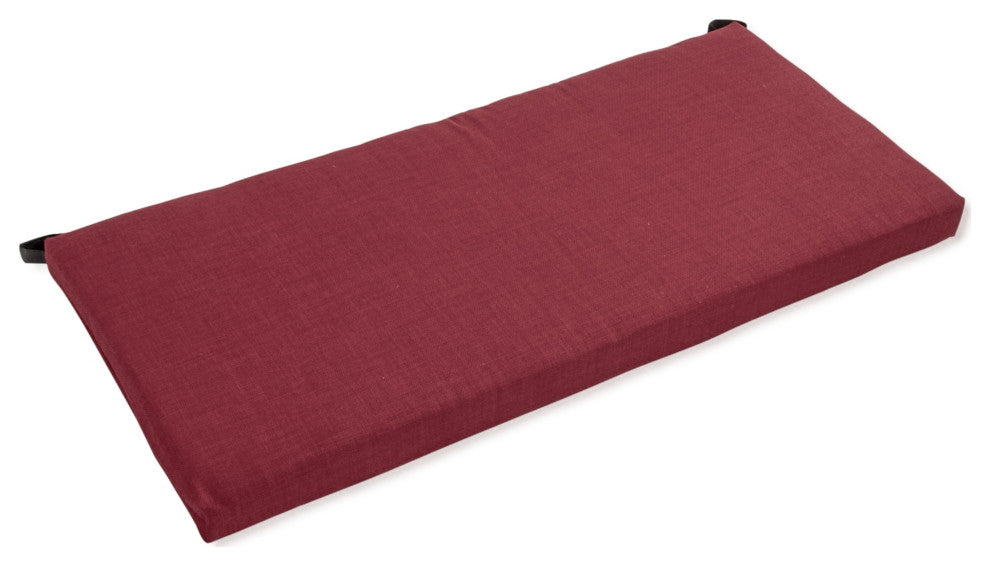 40"X19" Solid Outdoor Spun Polyester Loveseat Cushion, Merlot