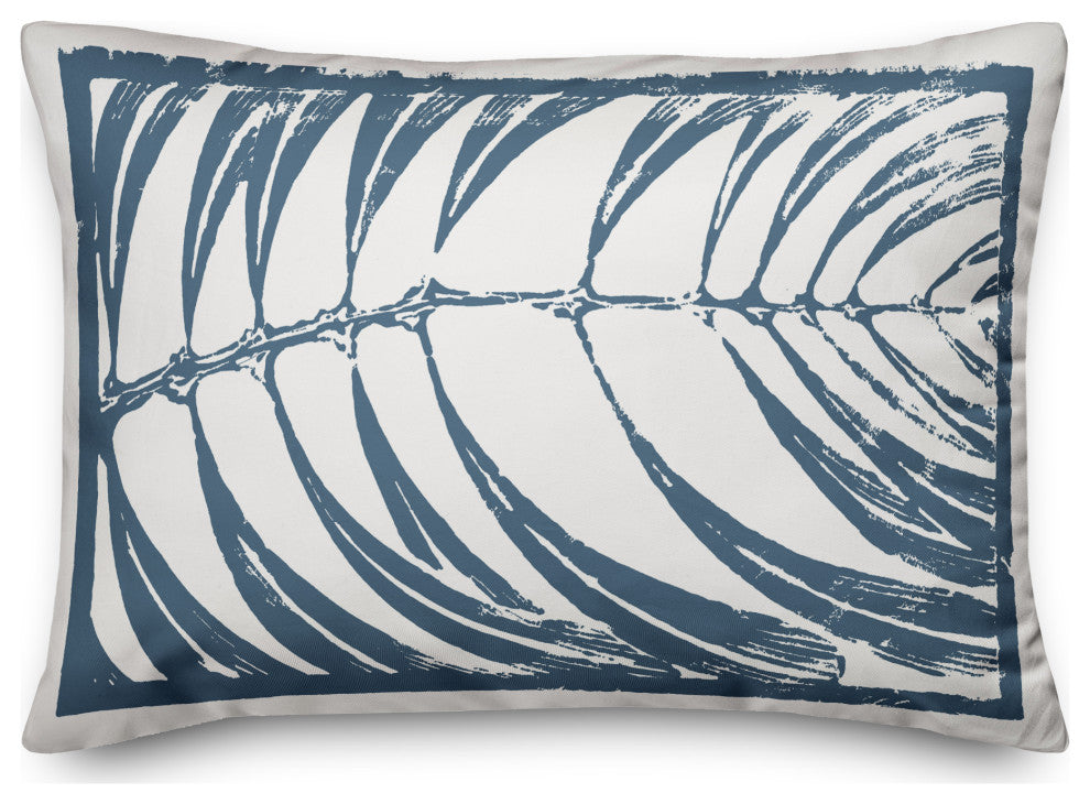 Navy Leaf Imprint II 14x20 Spun Poly Pillow