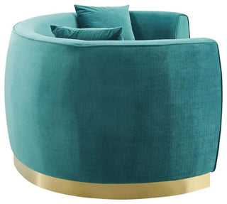 Teal Resolute Curved Performance Velvet Sofa