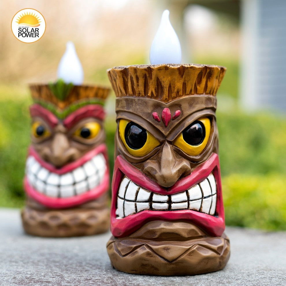 Solar LED Tiki Statue Decoration Light, Warrior