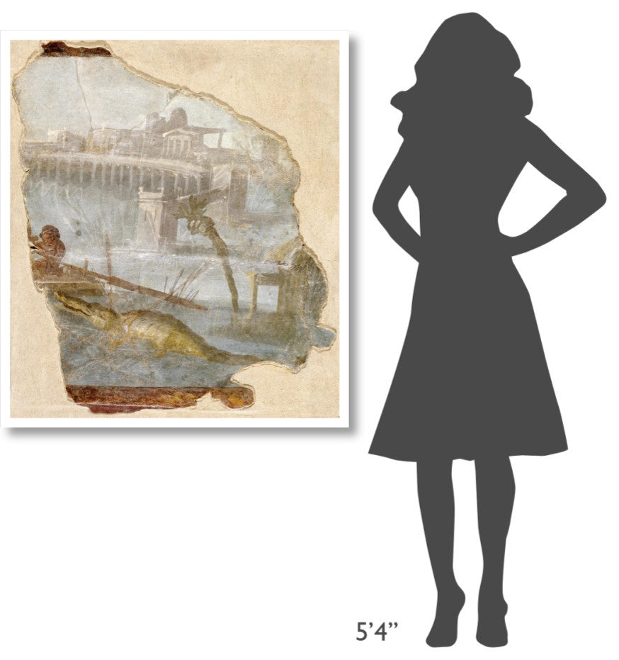 "Fresco Fragment with Nilotic Landscape" Paper Art, 37"x42"
