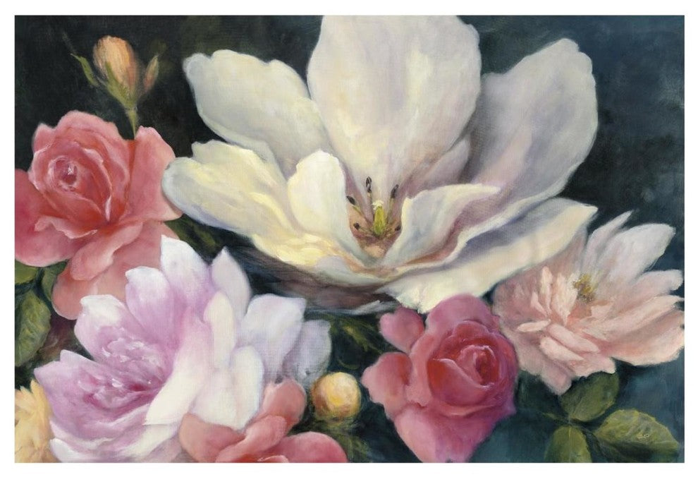 "Flemish Fantasy Rose Crop" Digital Paper Print by Julia Purinton, 62"x42"