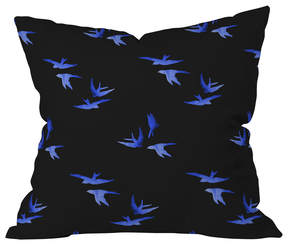 Morgan Kendall blue birds Throw Pillow