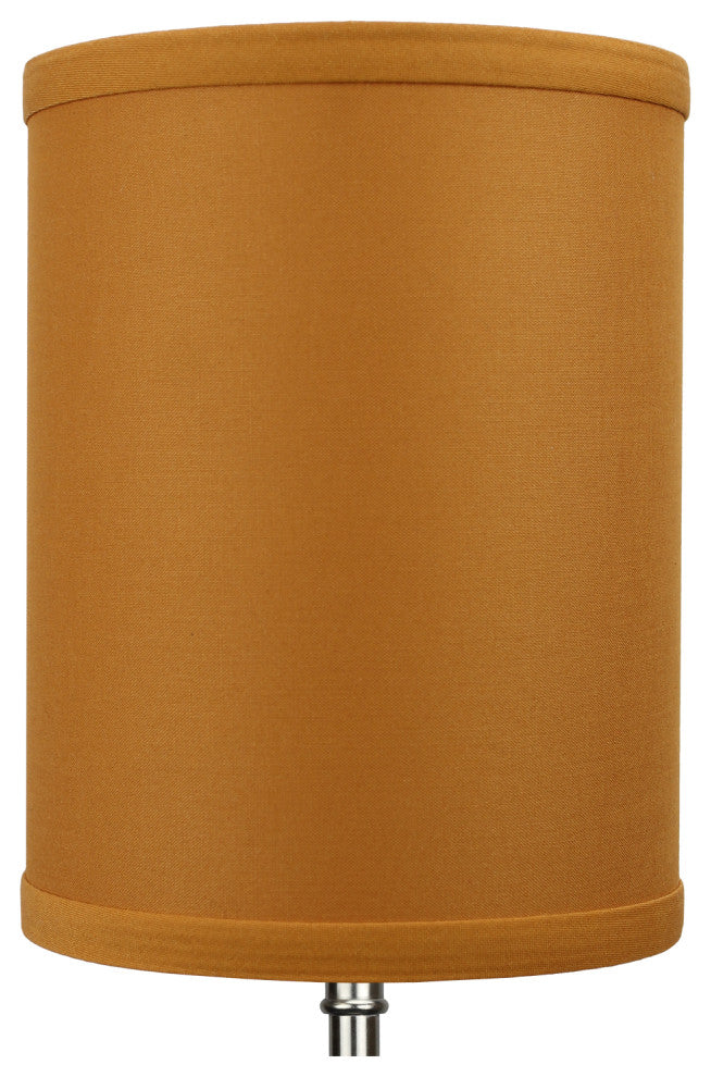 Fenchel Shades 6"x6"x8" Bulb Clip Attachment Drum Lamp Shade, Linen Gold