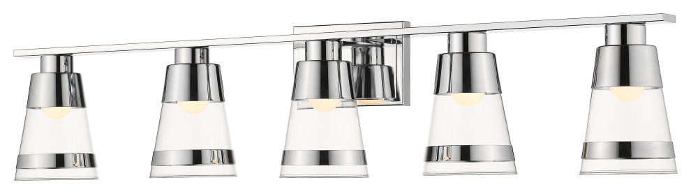 Ethos Collection 5 Light Vanity in Chrome  Finish