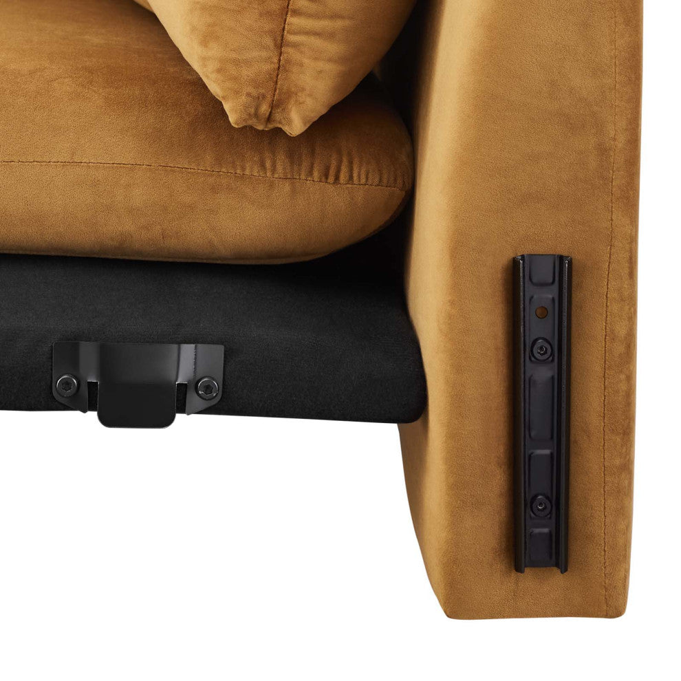 Armchair Accent Chair, Velvet, Brown, Modern, Living Lounge Hotel Hospitality