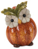 Terra Cotta Pumpkin Owl Figurine, Set of 2