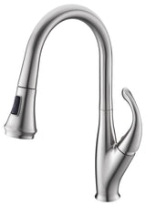 Garbatella Brass Kitchen Faucet w/ Pull Out Sprayer, Brushed Nickel