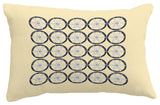 Nautical Geo Square Geometric Print Pillow With Linen Texture, Yellow, 14"x20"