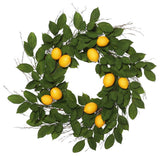24" Green Salal Leaf/Yellow Lemon Wreath